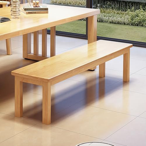 LLYLAFDC Esszimmerbank Massivholz,Sitzbank 2-Sitzer Essbank Holzbank,Mit Armlosem Design Und Geringer Höhe, Für Eingangsbank, Schlafzimmer, Esszimmerbank, Küchensitz-Esszimmer(Natural,39.3in/100cm)
