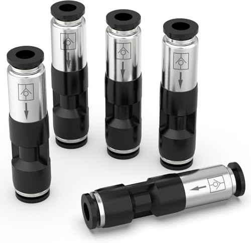 TAILONZ PNEUMATIC 8MM Cuivre nickelé Raccord rapide pour tuyau d'air CVPU clapet anti-retour 5PCS