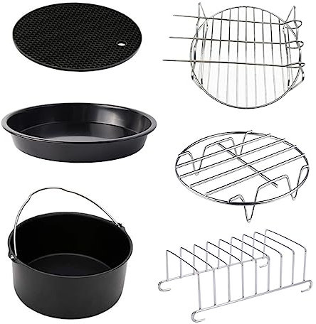 Cabilock 6pezzi Accessori Per Friggitrice Ad Teglie Inossidabile Per Dolci e Piatti Per Moderne e Gourmet