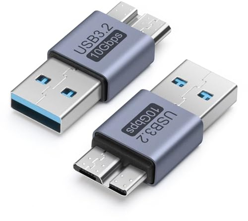 Seminer Micro B to USB Adapter(2 Pack), Micro B Male to USB Male | Data Adapter Short Converter Adaptor for Computers, Laptops, External Hard Drives
