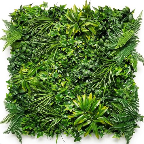 TENAX Divy Panel Tropical Siepe Artificiale Modulare 100x100 cm | Pannello per Giardino Verticale, Parete Verde Artificiale, Decorazione Indoor Outdoor, Verde