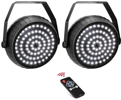 Telbum Stroboskop Halloween Weiß Stroboskoplichter mit Fernbedienung Superhell 78 LEDs Strobe Lights Sound Aktiviert am besten für Zimmer Bühne Party Tanz Hochzeit (Plug-In)