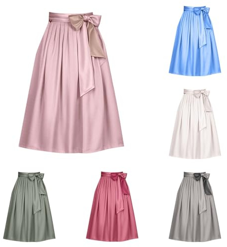 Generisch Dirndlschürze Midi Traditionelle Jacquard-Schürze Trachtenkleid Dirndlkleid Damen Kristin Midi Schürze Für Dirndl Trachtenschürze Dirndl Schürze Midi (01 Rosa, S)