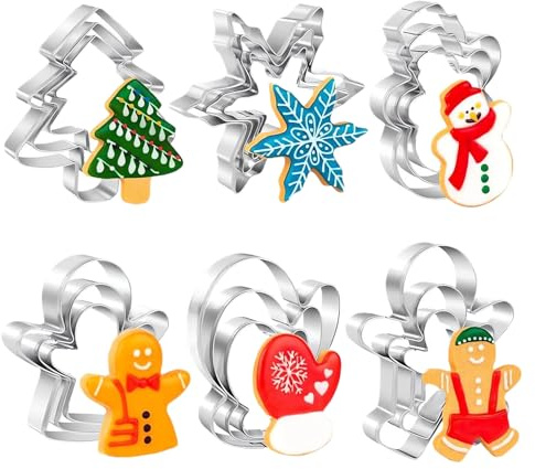 Set di per biscotti – 18 timbri in acciaio, utensili da cucina per feste | da cucina Set di forme di biscotti per famiglia casa festa attività in classe r