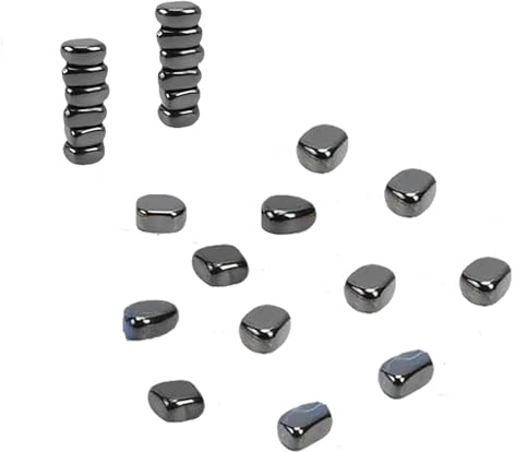 Magnetische Hämatit-Steine, 20 Stück, Schwarze Magnetische Kugeln für Erwachsene, Anti-Stress Konstruktionsspiel, Entspannendes Geduldsspiel