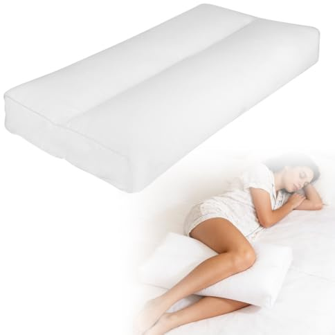 CEWROM Kniekissen, Ergonomisches Seitenschläferkissen, Kniekissen für Seitenschläfer, 10 cm Hohes Baumwollkissen, Lagerungskissen Erwachsene für Stützt Beine, Knie, Hüfte Rücken und Schwangere Frau