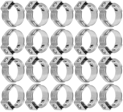 LABRIMP Colliers de Serrage Inox 304 Single Ear 8,8-10,5 Mm, Lot de 10 Pièces, Clips pour Tubes Pex et Raccords de Plomberie, Fixation Rapide et Étanche pour Système de Tuyauterie