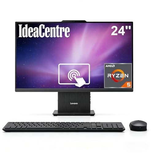 Lenovo Computer desktop ThinkCentre All-in-One da 24 pollici • Processore AMD Ryzen 5 a 6 core • DDR5 da 32 GB • SSD da 1 TB • Wi-Fi 6 • Ingresso e uscita HDMI • KB e mouse cablato • Windows 11 Pro
