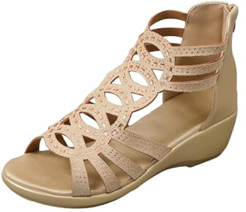 Generiska sandaler damer sommar, strandskor damer gummi bekväma sommarskor ortopediska strandsandaler slip-on damskor halkfria remsandaler breda sandaletter sportiga romerska sandaler