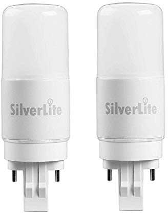Silverlite [Plug&Play] 7w(18w CFL Equivalent) LED Stick PL Bulb GX23-2 Pin Base, 700LM, Soft White(2700k), Driven by 120-277V and CFL Ballast, UL Listed,2 Pack