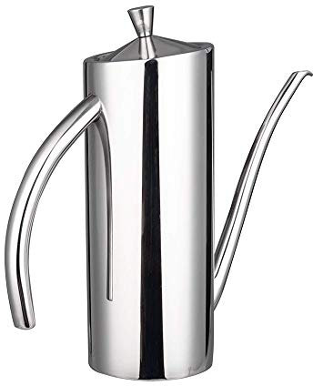 Lanhope Olio Bottiglia in Acciaio Inossidabile 700ml con Manico Olio d'oliva Versatore Tappo Pentola Salsa di Soia Aceto Drizzler Beccuccio Antigoccia Resistente al Calore per Cucina Ristorante