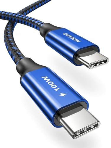 NIMASO USB C to USB C Fast Charger Cable 3M,USB Type C 100W 20V/5A PD Fast Charging For iPhone 15/15Pro,Samsung Galaxy S23/S22,A90,Note10,Macbook Pro,iPad Pro 2021/mini 6,MacBook Air,ChromeBook Pixel