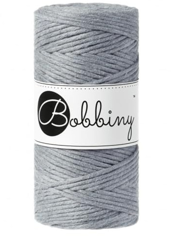Bobbiny Oeko-Tex Premium Makramee Garn aus ökologischer Baumwolle in Steel 3 mm x 100 m