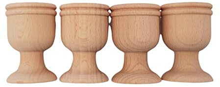 KO&CO - Set di 4 portauovo in legno d'acero, 6,5 x 4,5 cm, non trattato, 100% naturale UE, in legno duro, durevole, acero, legno, Pasqua, accessori fai da te