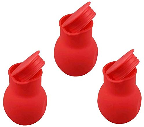 VICMAT Lot de 3 pots en silicone pour fondre le chocolat ou le lait - Pour micro-ondes et bain-marie - Rouge