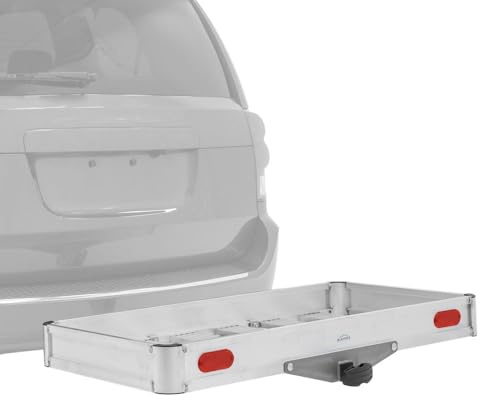 ELEVATE OUTDOOR 50 W Aluminum Cargo Carrier - 500 lb. Cap - Class III or IV 2 Hitch - Folds Up - Reflectors