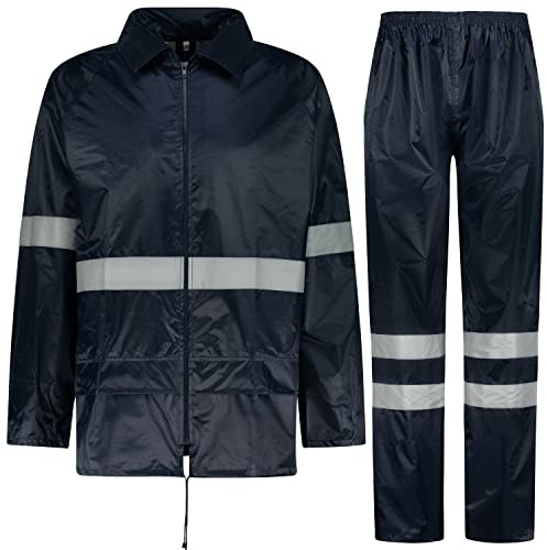 BWOLF Himalaya Traje de Lluvia Unisex Impermeable para Hombre y Mujer - Chaqueta + Pantalones con 2 Bolsillos