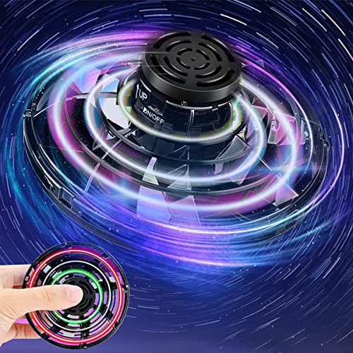 Fly UFO Spin Drohne, Flyufo Spin Mini Ufo Fly, Flying Spinner Ledzfly Flay Ufo Nova, Fliegende Scheibe Cgtolos Miniufo Drohne, Fidget Spinner Lenkrad, Dekompressionsspielzeug für Erwachsene und Kinder