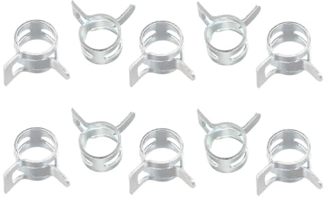 sourcing map 10pcs 7mm Spring Band Type Action Fuel/Silicone Vacuum Hose Pipe Clamp Low Pressure Air Clip Clamp, Zinc Plated