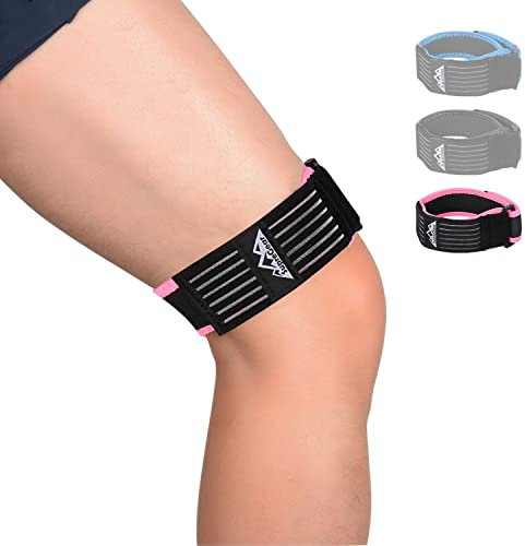 SupreGear Rodilla Protector Cinta para Tendón, Correa de banda IT para Rodilla, Cinta Rotuliana Ajustable, Cómoda y Transpirable con Compresión Adicional para el Síndrome de la Banda Iliotibial
