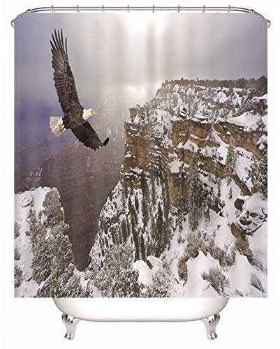 Duschvorhang Camper Duschrollo Schräge Eagle Rush Zum Berggipfel Polyester Rostfreie Ösen Und 12 Hakenringe, 180X200Cm
