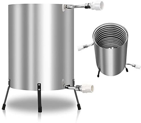 Gimisgu Calefacción para piscina de leña, calefacción de piscina con fuego, calentador de piscina, barril de fuego de acero inoxidable, cubo de fuego climatizado, 32/38 mm, conectores 100% de acero