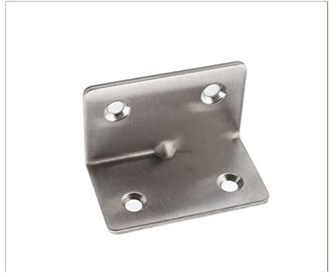NINOMA 32 mm x 50 mm x 2 mm, Edelstahl-Eckhalterungen, Feste Trennwand, Regalträger, 90-Grad-Winkel, Möbelbeschläge