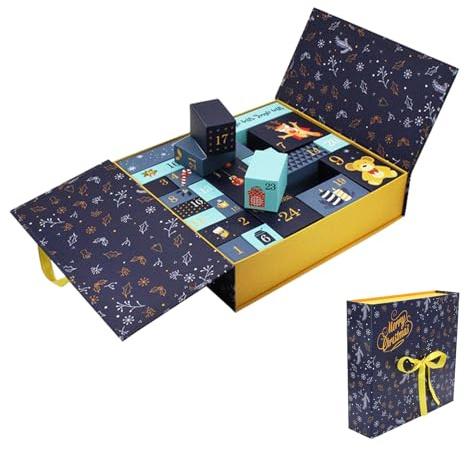 Adventskalender-Box zum Befüllen, 24 Bunte Wiederverwendbare Boxen zum Befüllen | Füllen Sie Ihre eigenen Adventskalenderboxen| Adventskalenderfüller für Kinder und Erwachsene