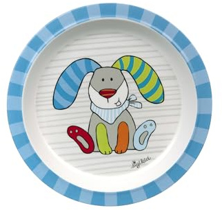 sigikid Ringel Dingel Assiette Lapin Assiette plate Enfants Vaisselle Bleu Ø 21.5 cm