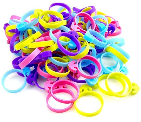 SENRISE Lot de 100 attaches réutilisables en silicone pour poche à douille - Multicolore