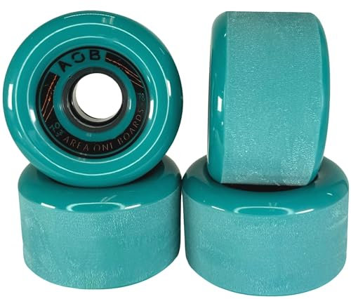 AOB Premium Longboard/Cruiser 2K Rollen Wheels (4 Stck.) Set Rundlauf kalibriert aufgeraut geschliffen (Blau 70x42mm 78A)