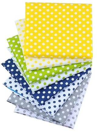 BZSQD 50/25 cm 10/20 Zoll 8 Teile/Satz Hund Weiß Dot Baumwolle Stoff Patchwork Quadrate Stoff Bundle Handwerk Patchwork Stoff Für Mädchen