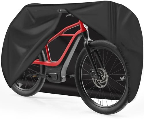 Zettum 600D PU Coating Bike Cover for 1 Bike - Stationary Bike Covers for Outside Storage Waterproof & Heavy Duty, Outdoor Push Bike Cover for eBike, Mountain Bikes, Road Bike, Scooter Bicycle Cover