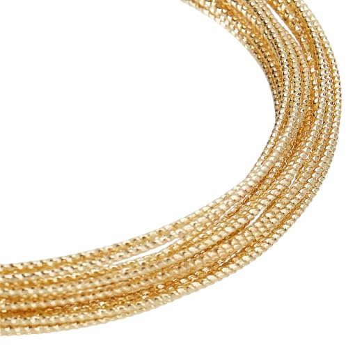 GOMAKERER 5m 18 Gauge 14K Vergoldeter Twist Draht 1mm Gold Fill Twist Draht Kupfer Herstellung Schmuck Draht Halbhart Kupferdraht Für Perlen Blumenschmuck Kunsthandwerk Machen