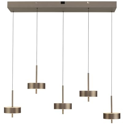 Paul Neuhaus LED Pendelleuchte Smart Home, dark metal brown, 5-flammig | dimmbar, höhenverstellbar Comfort Lift, Kopf schwenkbar, CCT warmweiß – kaltweiß, Fernbedienung
