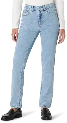 Amazon Essentials Jeans a Vita Alta a Gamba Dritta Donna, Lavaggio Chiaro Colorato con Ghiaccio, 54