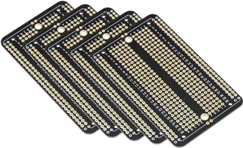PATIKIL 2 x 3.5 PCB Board Circuit, 5 Pcs Double Sided Prototype Solder Boards for DIY Soldering and Electronic Project Circuit Boards Solderable Breadboard, Black