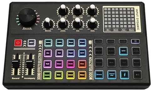 OUTFYT Carte Son en Direct et Carte Son d'interface Audio avec Plusieurs Effets de mixage DJ,Compatibilité Universelle