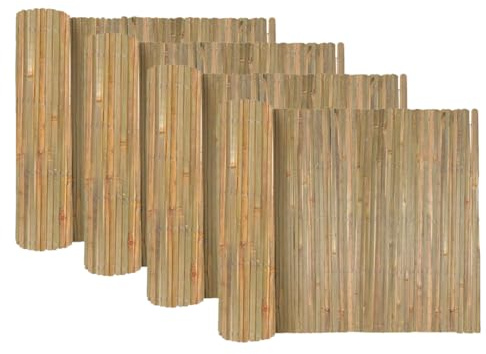Lot de 4 Canisse en bambou, Brise-vue clôture de jardin décorative extérieure, couverture de protection contre le vent et le soleil - Hauteur 150 x Longueur 300 cm