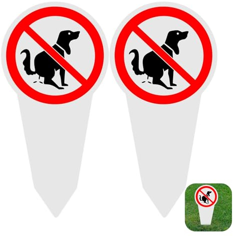 2 Stück Steckschilder Kein Hundeklo, 30 × 15 cm Hinweisschild Keine Hundetoilette, PVC Schild Hunde Kacken Verboten für Hof Park