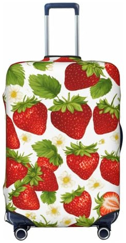 OAZCVBNN Housse de valise de voyage unique avec motif de fraises et anti-rayures, Noir , M