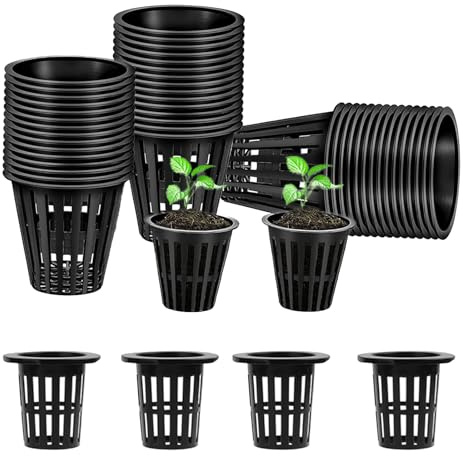 XIANGJIEU Lot de 60 Pot Hydroponique Panier en Plastique pour Plantes Aquatiques Et Aquaponie Panier Hydroponie Paniers de Plantation pour La Culture Hydroponique