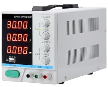 Fuente de alimentación CC regulada lineal de 30 V y 10 A variable con pantalla de 4 dígitos Carga USB Reparación PS-3010DF Fuente de alimentación regulada for laboratorio Alta precisión, amplio rango