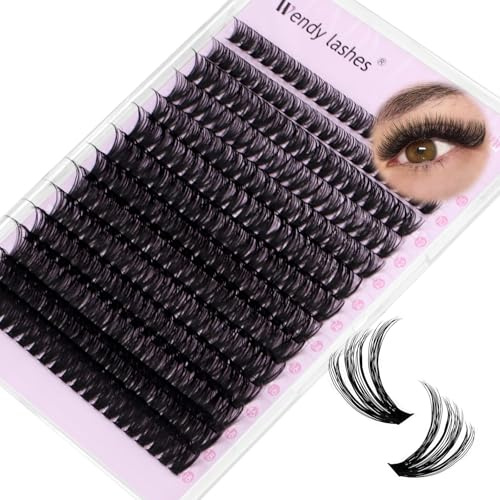 WENDY LASHES Wimpern Extensions 50D Cluster Lashes | Natürliche Cluster Wimpern C Curl 10-18mm Wiederverwendbare Wimpernverlängerung Wimpern Einzeln