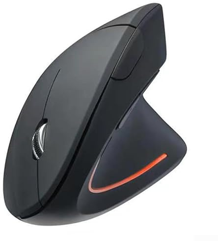 Mouse Wireless Ergonomico per Gioco con Silent Click e Sensore Fotoelettrico Preciso (nero)