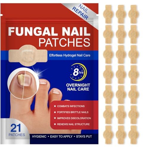 21Pcs Fungal Nail Patches, Multi-Purpose Toenail Repair Treatment Pads, Fungal Nail Treatment, Nail Fungus Treatment for Toenail, Hour Nail Treatment Restores Healthy Appearance