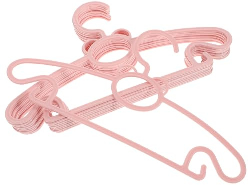 AKOOSY Perchas para Ropa Infantil de Plástico Rosa Pack de 10 Unidades Tendedero Ligero y Resistente Gancho Antideslizante Adecuado para Colgar Ropa de Ñiño y Evitar Arrugas