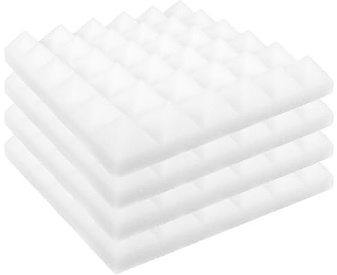 GARVALON 4 Stück Teiliges Selbstklebend Schallschutz Dämmplatten für Wände Akustische Schalldämpfung Noppenschaumstoff für Tonstudio Schlafzimmer Proberaum