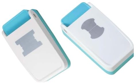 NIZEAMI for Crafting 1.5In 2 Shapes DIY Index Tab Puncher Label Tag Paper Punch for Scrapbooking Book Tabs White&Blue 2 Pcs