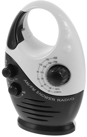 Hemobllo Duschradio mit Tragegriff Tragbarer Radiolautsprecher für Badezimmer Kompakt und Leicht Abs Material Einfache Bedienung für Dusche und Bad
